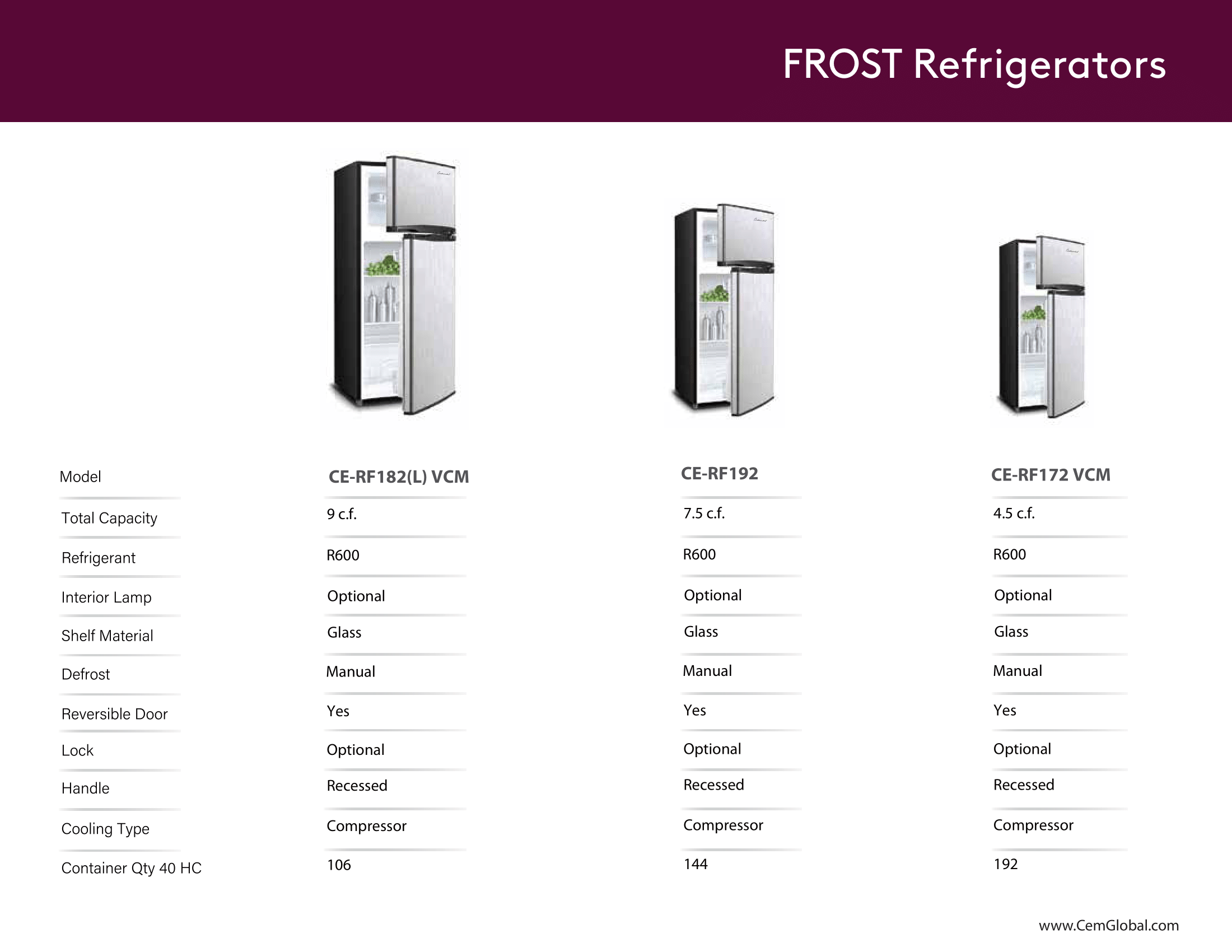 FROST Refrigerators